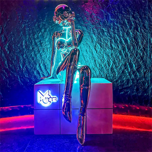 Superficie <span class=keywords><strong>de</strong></span> espejo pulido Robot Sexy Tamaño real Fibra <span class=keywords><strong>de</strong></span> vidrio Estatua gigante Escultura <span class=keywords><strong>de</strong></span> resina Decoraciones Artesanía Estatua personalizada Resina - Product Image 2