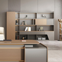 Scrivania Direzionale a L di Lusso in Legno Ecologico Moderno di Alta Gamma per Ufficio, per CEO e Manager