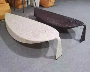 Di lusso in alluminio spiaggia <span class=keywords><strong>mare</strong></span> in alluminio piscina <span class=keywords><strong>lettino</strong></span> da sole bianco a forma di Rattan sedia da esterno piscina foglia <span class=keywords><strong>lettino</strong></span> - Product Image 6