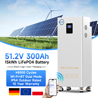 Système solaire tout-en-un avec batterie et onduleur 51,2 V 15 kWh, batterie Lifepo4, onduleur 5 kW, système d'énergie solaire hors réseau pour la maison