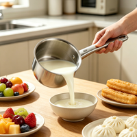 Set Peralatan Masak Stainless Steel FLEY Cool Touch Handle, Set Panci Masak dengan Panci Besar untuk Dapur Rumah, Set Peralatan Masak yang Kokoh dan Tahan Lama