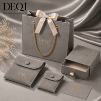 Caja de Embalaje de Joyería de Lujo Personalizada DEQI, Caja de Papel con Cajón para Joyería, Bolsa para Joyas y Bolsas de Embalaje, Juego de Embalaje para Joyería
