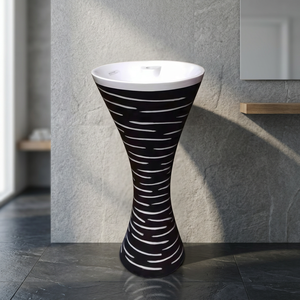 Best Quality Ceramic Sanitary Ware New Round Shape Wash Basin Pedestal Hospital Use Modern Design - Product Image 3