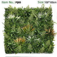 Panneaux muraux végétaux artificiels 100x100cm en gros, feuillage de fougère tropicale, plante verticale pour projets d'aménagement paysager hôtelier