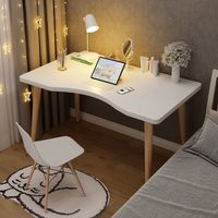 Escritorio de Computadora Moderno de Madera Premium con Diseño Curvo Ergonómico para Oficina en Casa y Espacios de Estudio para Estudiantes