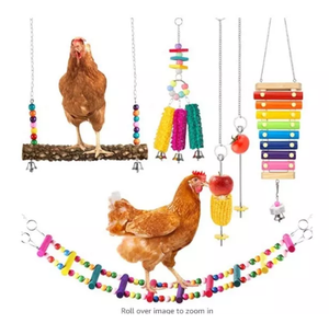 Kingtale Pet Pollo Juguete Loro Pájaro Juguete Forrajeo Juego Escalera Columpio Vegetales Y Frutas Tenedor Combinación Juego de 5 piezas - Product Image 1