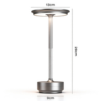 Lampe de table LED décorative minimaliste moderne, rechargeable sans fil, commande tactile, lampe de bureau en métal pour chambre à coucher, hôtel, café
