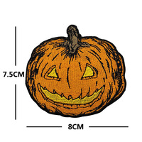 Patch brodé éco-responsable Halloween Citrouille Nuit Crâne Victorien Automne pour Patch de moral à coudre sur vêtements