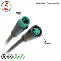 Connecteur rapide à verrouillage par pression mâle/femelle personnalisé M8/M7/M6 IP65 étanche pour câbles à broches, idéal pour les éclairages LED de motos/vélos électriques