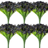 Bunga Violet Buatan Jy-0023 dari Plastik Sutra Tahan UV, Cetakan Injeksi, Dekorasi Teras Luar Ruangan untuk Ekspor