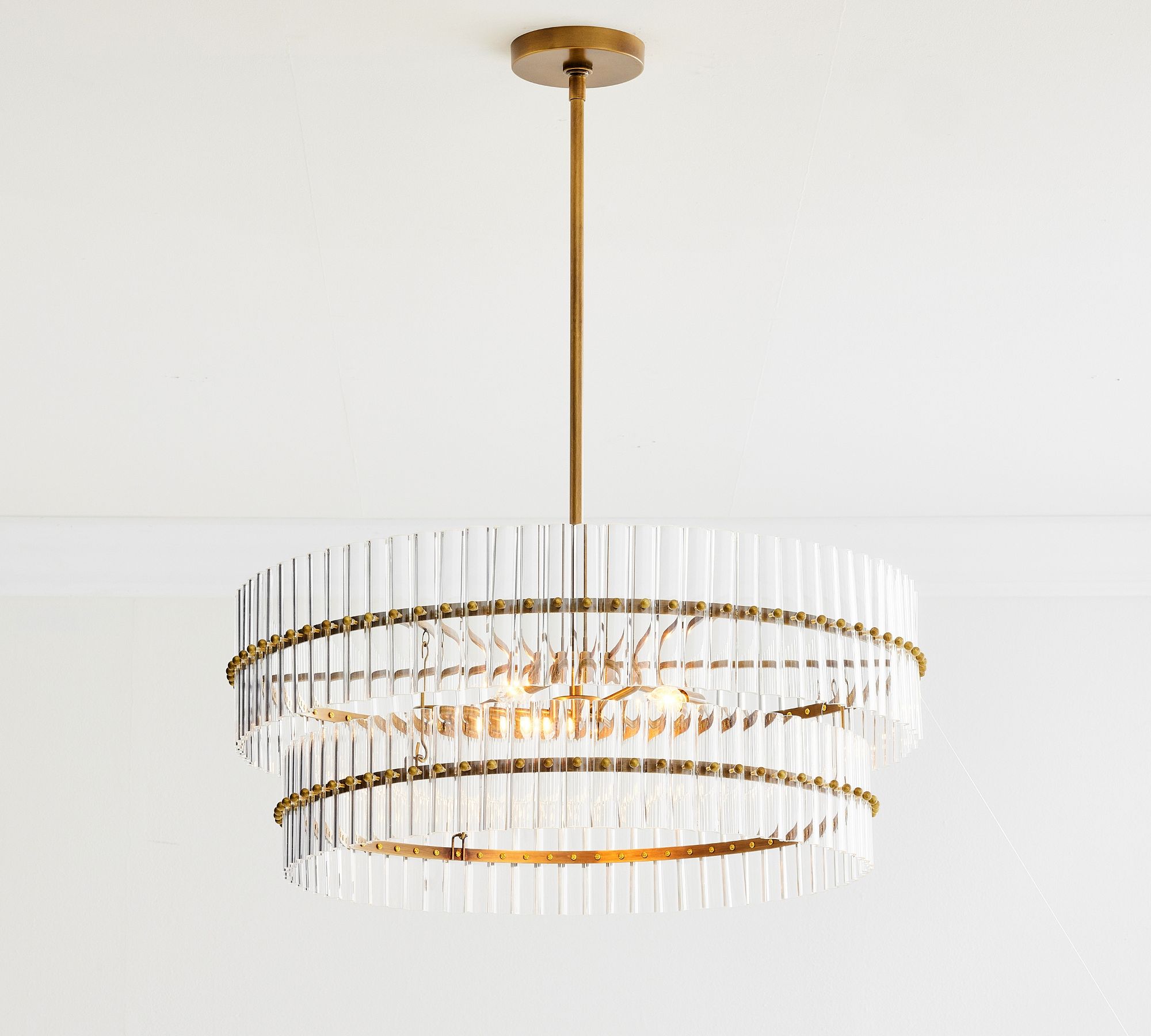 chandelier light luxury light iron crystal round chandelier