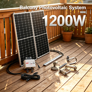 Kit de Sistema Solar para Balcón de <span class=keywords><strong>1200W</strong></span> con Control por Aplicación Inteligente y <span class=keywords><strong>Microinversor</strong></span> MPPT para Uso en Balcón de Apartamento y Jardín - Product Image 3