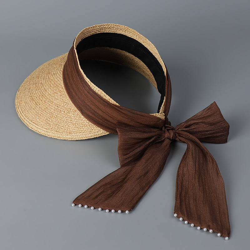 Custom 2025 Big Eaves Retro Cowboy Hat Hand-Woven Raffia Straw Sunshade Casual Polyester Ties for Outdoor Travel Sports