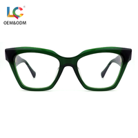 Gafas Ópticas de Acetato Grueso y Resistente, Montura Cuadrada, Bloqueo de Luz Azul para Trabajo con Pantallas Digitales