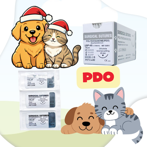 Suturas Cirúrgicas Veterinárias de Polidioxanona (<span class=keywords><strong>PDO</strong></span>) de Alta Qualidade, Comprimento de Fio de 75cm-100cm com Agulha Cortante para Cães - Product Image 2