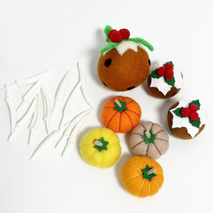 Felt Pumpkin Pudding Doll Decorative Ball Wool Ornament Hanging Christmas Tree Decoration 6.9CM Round Fabric Handmade - Product Image 1