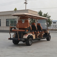 Carrito de Golf de 8 Plazas, Vehículo Utilitario para Campos de Golf y Resorts de Playa, Equipado con Techo de Lona y Batería de Carga Rápida