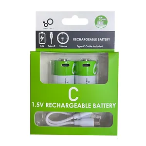 Heavy Duty C größe am2 Typ-c usb port lithium-batterie zelle wiederaufladbare nicht r20p lr14 alkalische carbon zink trocken batterien