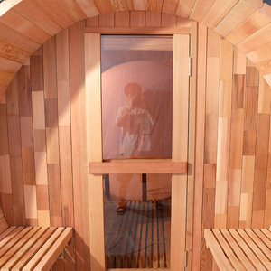 Fasssauna Outside Garden <strong>Wooden</strong> Red <strong>Cedar</strong> Panoramic View Barrel Sauna <strong>for</strong> <strong>Sale</strong> - Product Image 6