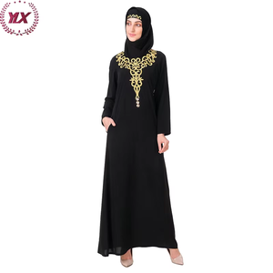 Dubai Ramadan Open Abaya <strong>Dress</strong> Lady's Polyester Outerwear Robe with Open Collar Islamic Clothing for Middle East - Product Image 3