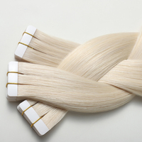 Extensions de cheveux naturels russes doublement étirés de qualité supérieure, extensions de cheveux Remy à bandes adhésives
