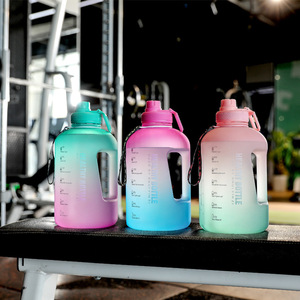 Gradient Plastic Water Bottle 2.2L Large Capacity With Handle For Outdoor Sports Fitness - Product Image 1