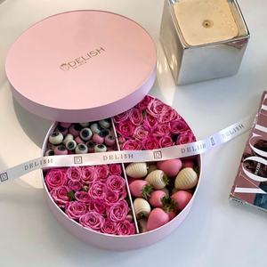 Caja Redonda Versátil de Papel Rígido con Diseño Personalizado para Envasar Chocolate en Forma de Círculo para el Día de San Valentín - Product Image 3