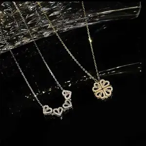 Vershal B2-21 винтажные Позолоченные «любящее сердце» многофункциональный ожерелье ювелирные изделия для женщин