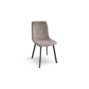 Ensemble de 4 chaises Arianna en velours gris tourterelle avec pieds en métal pour salle à manger intérieure - Product Image 1