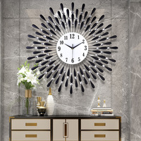 Jam dinding besi tempa mewah, grosir jam dinding 3D, dekorasi rumah besar