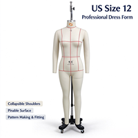 Mannequin de couture femme taille US 12, corps entier, avec jambe gauche et bras détachables, cintre réglable, pour drapage de vêtements