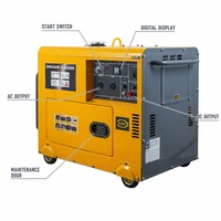 Générateur diesel silencieux portable VISION 5KW 5000W, triphasé, insonorisé, groupe électrogène de secours, démarrage électrique, faible bruit, 50/60Hz