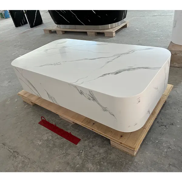 Carrara Marble Stone Concrete Coffee Table Usado para Escritório e Casa