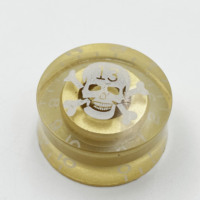 Bouton de potentiomètre transparent en acrylique en forme de crâne pour guitare électrique LP SG, bouton rond de contrôle du volume et du tonalité pour guitare et basse