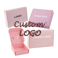 Boîtes cadeaux personnalisées avec logo imprimé en relief, emballage rose recyclé pour chaussures, vêtements, chaussettes, expédition