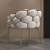 Chaises de salle à manger d'extérieur en cuir italien de style nordique, design moderne et luxueux, avec dossier haut, en métal, pour hôtels et restaurants
