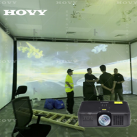 Solution de projection immersive 4K pour hôtels et restaurants HOVY, système de projection murale et au sol avec écran LCD, salle à manger interactive, objectif laser intégré