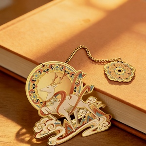 Segnalibro Magnetico in Metallo Anodizzato Placcato Oro Nichel Ferro Zinco, Stile Cinese con Nodo, Fiore di Ciliegio, Minnie, K-pop, Cuore - Product Image 1