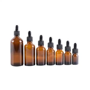 Flacon compte-gouttes cosmétique en verre ambré, flacon d'huile essentielle avec compte-gouttes, flacon compte-gouttes en verre de 30 ml - Product Image 3