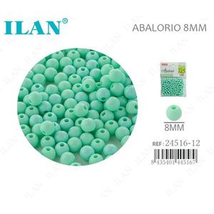 Perline Ilan Abalorio 8mm in Tinta Unita per Creazione di Gioielli - Product Image 1