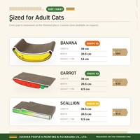 Griffoir pour chat en carton en forme de légume, design banane, en carton ondulé pour chats d'intérieur, vente en gros, direct usine