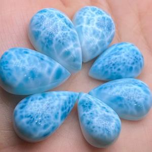 Chất lượng cao tự nhiên dominican larimar <span class=keywords><strong>Pear</strong></span> larimar Cabochon cho mặt dây chuyền làm - Product Image 2