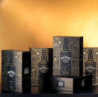 Boîte cadeau pour vin en PET de haute qualité, finition mate, impression dorée à chaud, éponge 4C pour whisky, soda, jus, artisanat, boissons, comprend un plateau