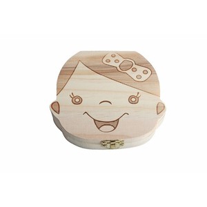 Boîte à dents <span class=keywords><strong>de</strong></span> <span class=keywords><strong>lait</strong></span> pour bébé Muti-Language Boy Girl First Dents ombilical Lanugo Organizer Keepsakes Save Wooden - Product Image 3