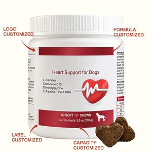 Integratore per il Supporto Cardiaco dei Cani OEM all'Ingrosso, Formula Cardiovascolare con CoQ10, L-Taurina, L-Carnitina, 60 Compresse Masticabili, 270g - Product Image 2