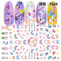 Butterfly Nail Stickers, Rose Hearts, Manicure Decoration