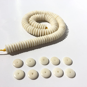 Cuentas de tuerca de marfil sin terminar, componentes de pulsera, espaciador blanco, accesorios de joyería - Product Image 1