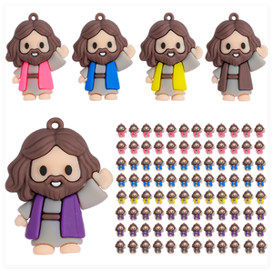 Figuras <span class=keywords><strong>de</strong></span> Jesús Pequeñas para Llavero, Recuerdos Religiosos para Fiestas, Muñecos <span class=keywords><strong>de</strong></span> Goma Suaves para Niños, Ideal para la Escuela Dominical - Product Image 6