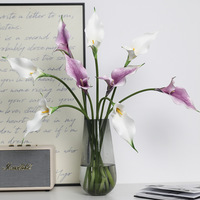 EVA Real Touch Doppelblüten-Calla-Lilie Alocasia Künstliche Blumen Weiche Heimdekoration Chinesischer Stil Hochzeitsornamente
