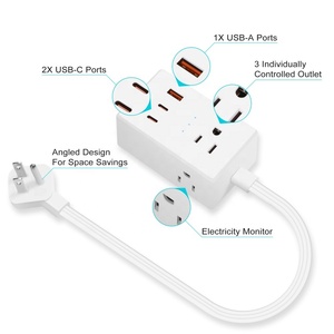 Prise murale intelligente GreenAutomat <span class=keywords><strong>Wifi</strong></span> US/Mexique avec 3 prises et 3 ports USB (2 USB-C) PD20W, compatible Alexa et Google - Product Image 5